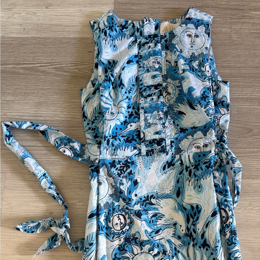 Lilly Pulitzer Blue & White Floral Maxi Shift Dress - Picture 5 of 5